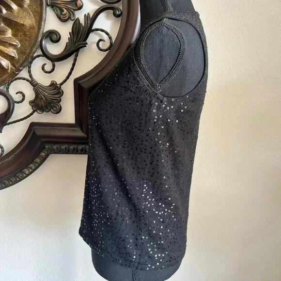 Double D Ranch Women’s Black Sleeveless Sequin Scoop Neck Sweater Top Size Small - Picture 6 of 12